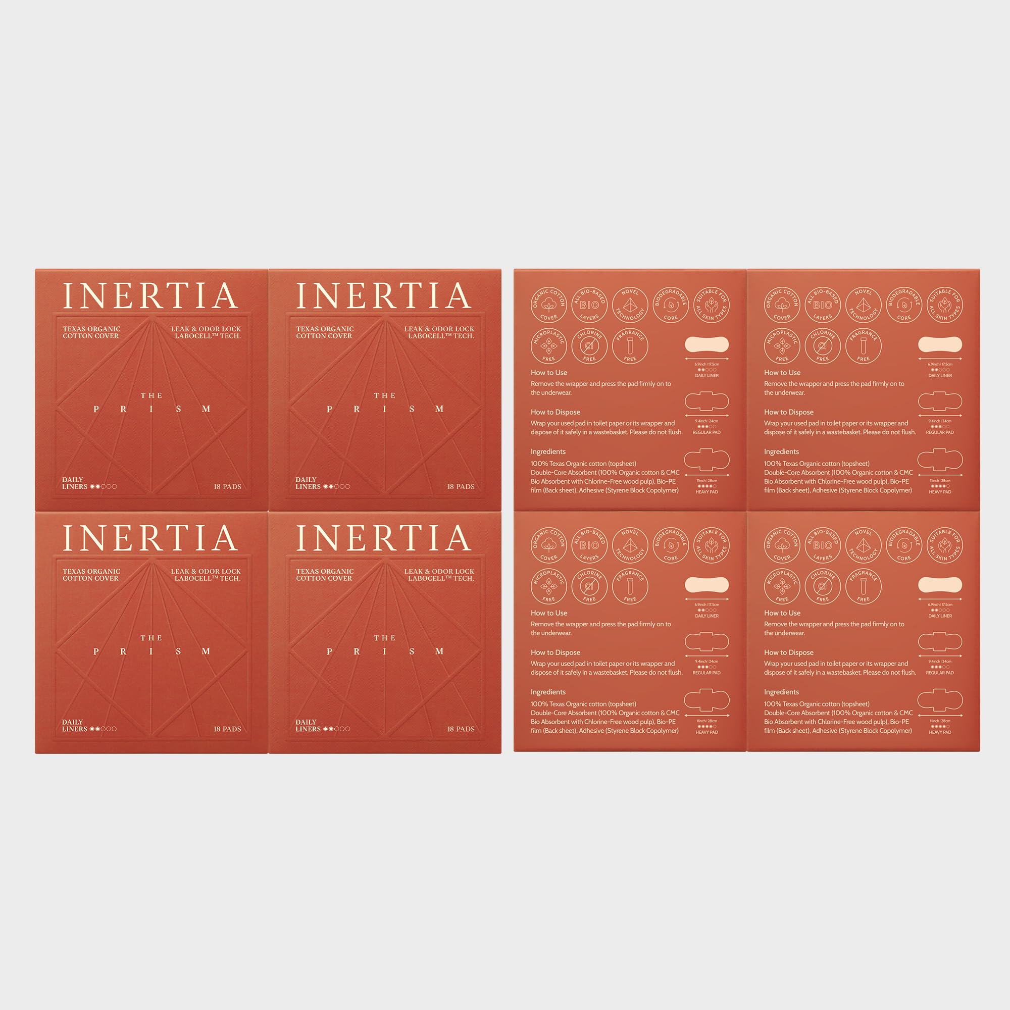 Inertia Prism Red Panty Liner compact packaging suitable for on-the-go use.