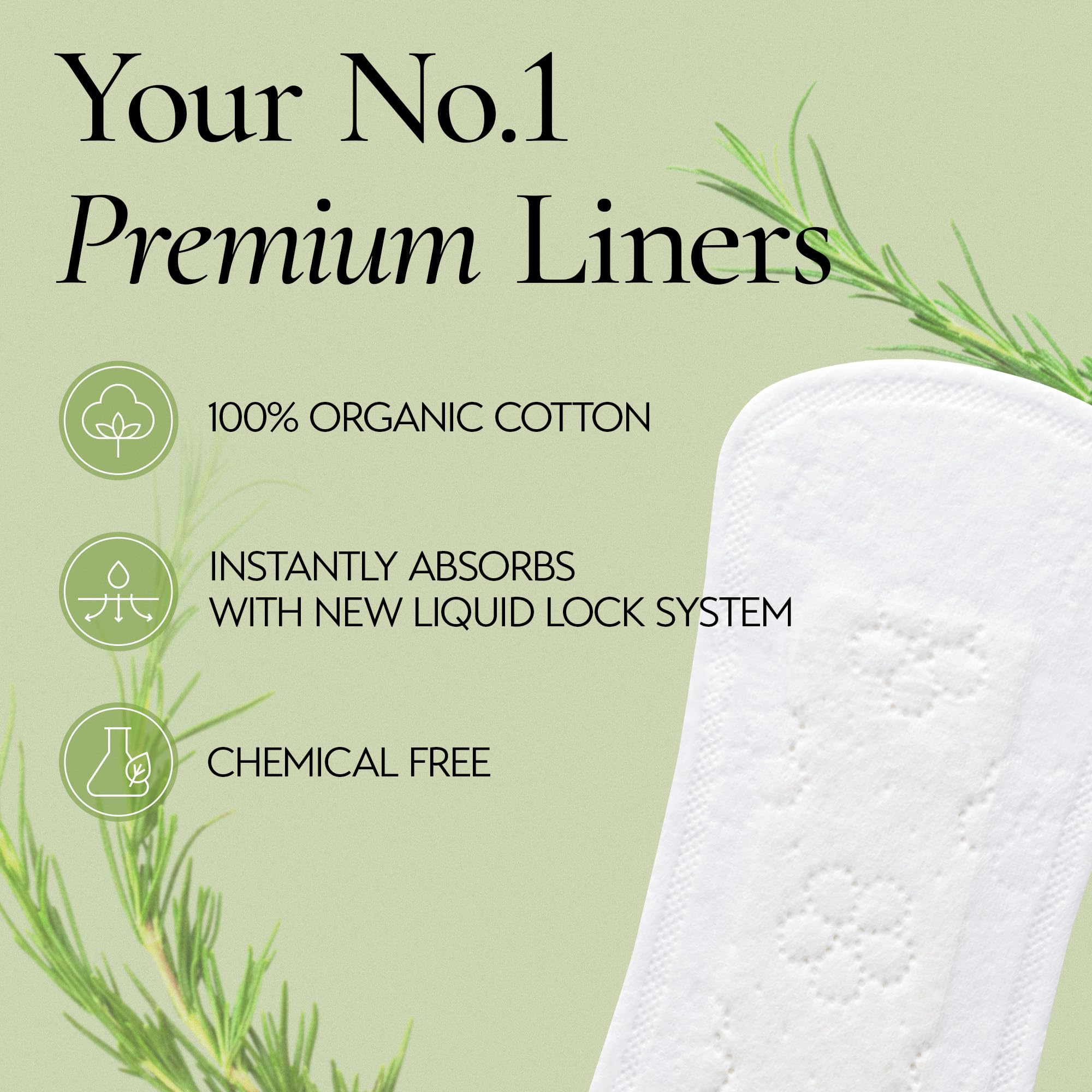 Inertia Prism Red Panty Liner organic cotton core supports quick absorption and dryness.