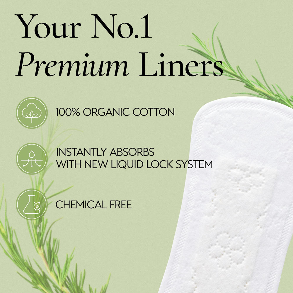 Inertia Prism Red Panty Liner organic cotton core supports quick absorption and dryness.