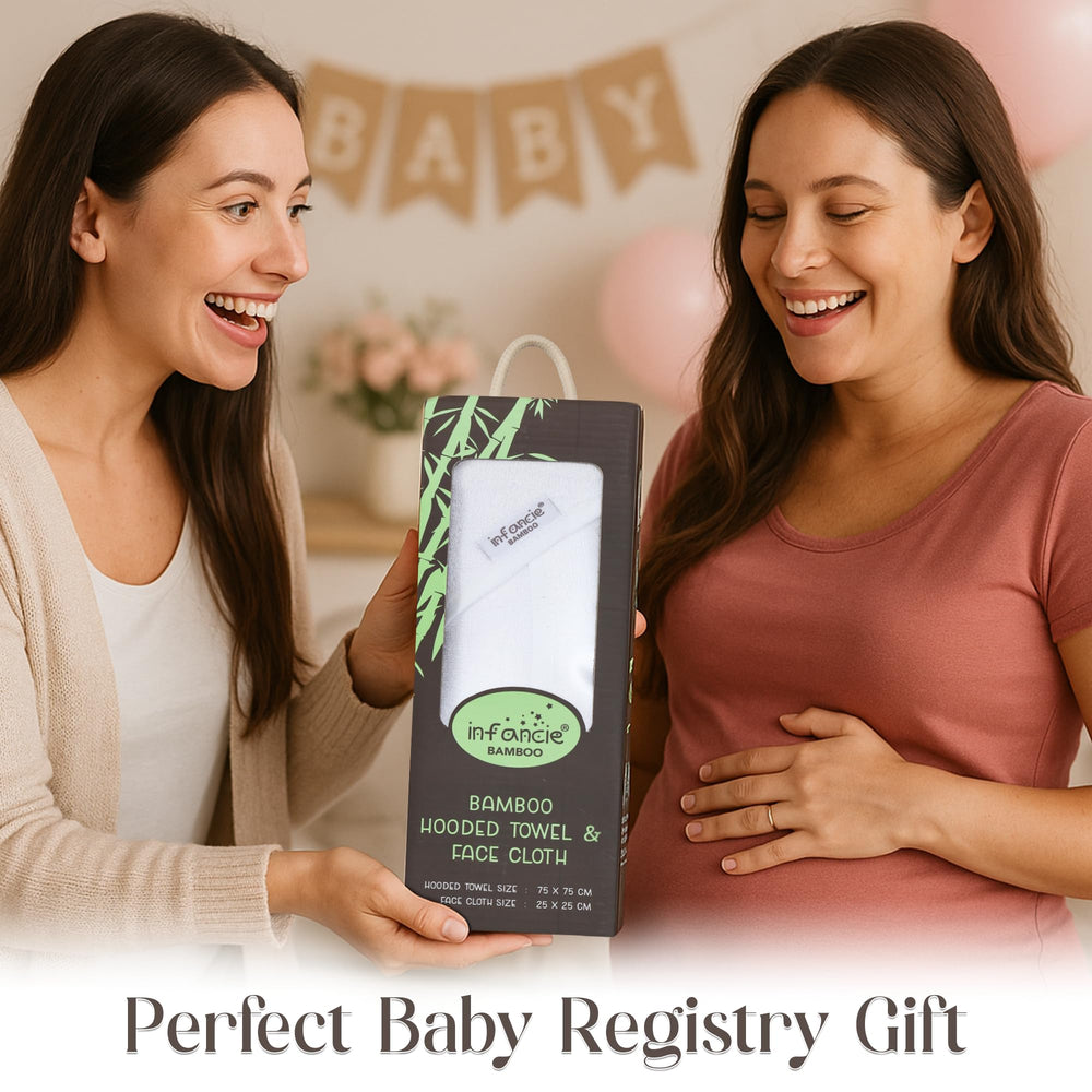 Infancie bamboo baby bath set in use for cozy routines.