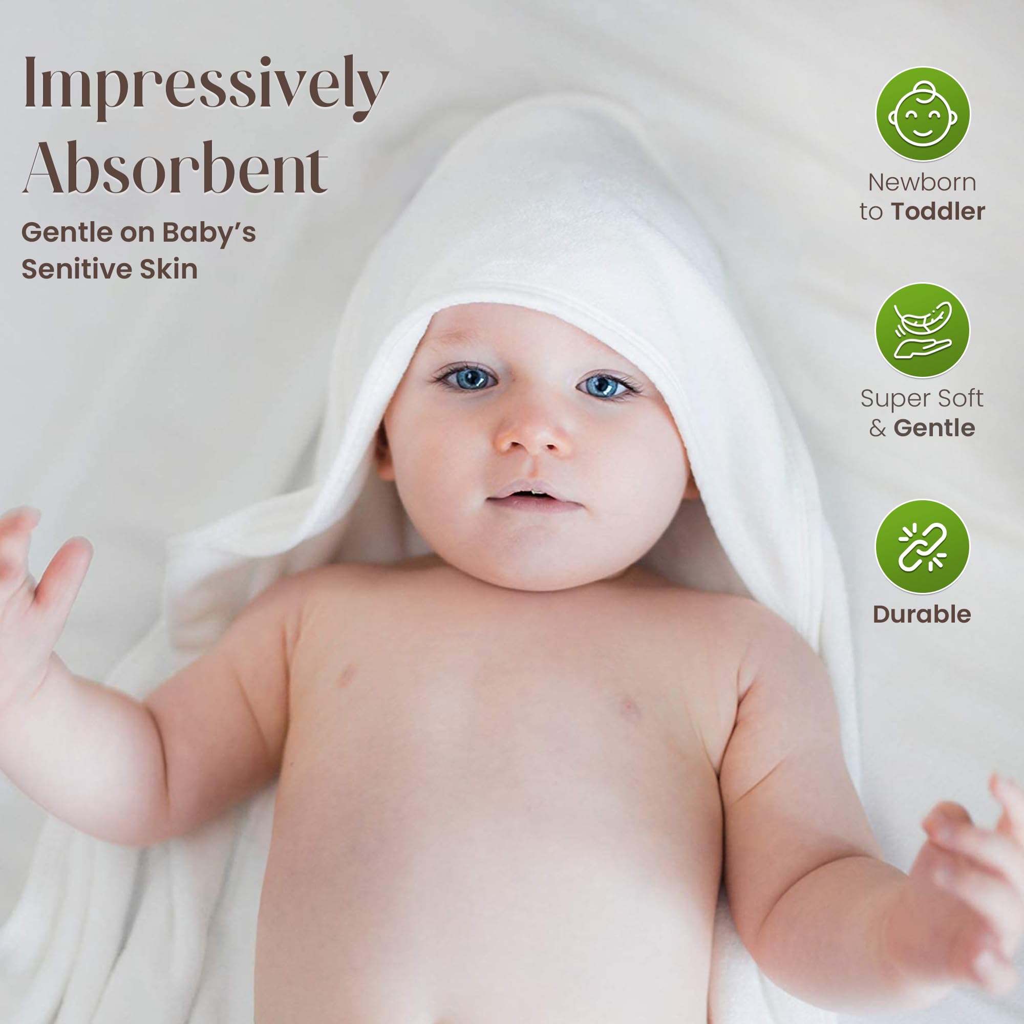 Infancie bamboo hooded towel folded for compact baby care setup.