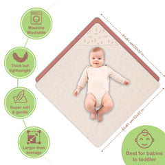Infancie 32x32 inch hooded towel size ready for newborn bath time.
