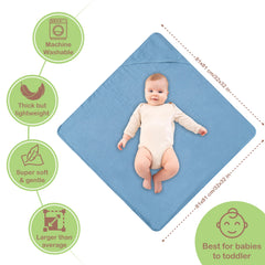 Infancie absorbent muslin towel demonstrates quick-dry properties after bath.