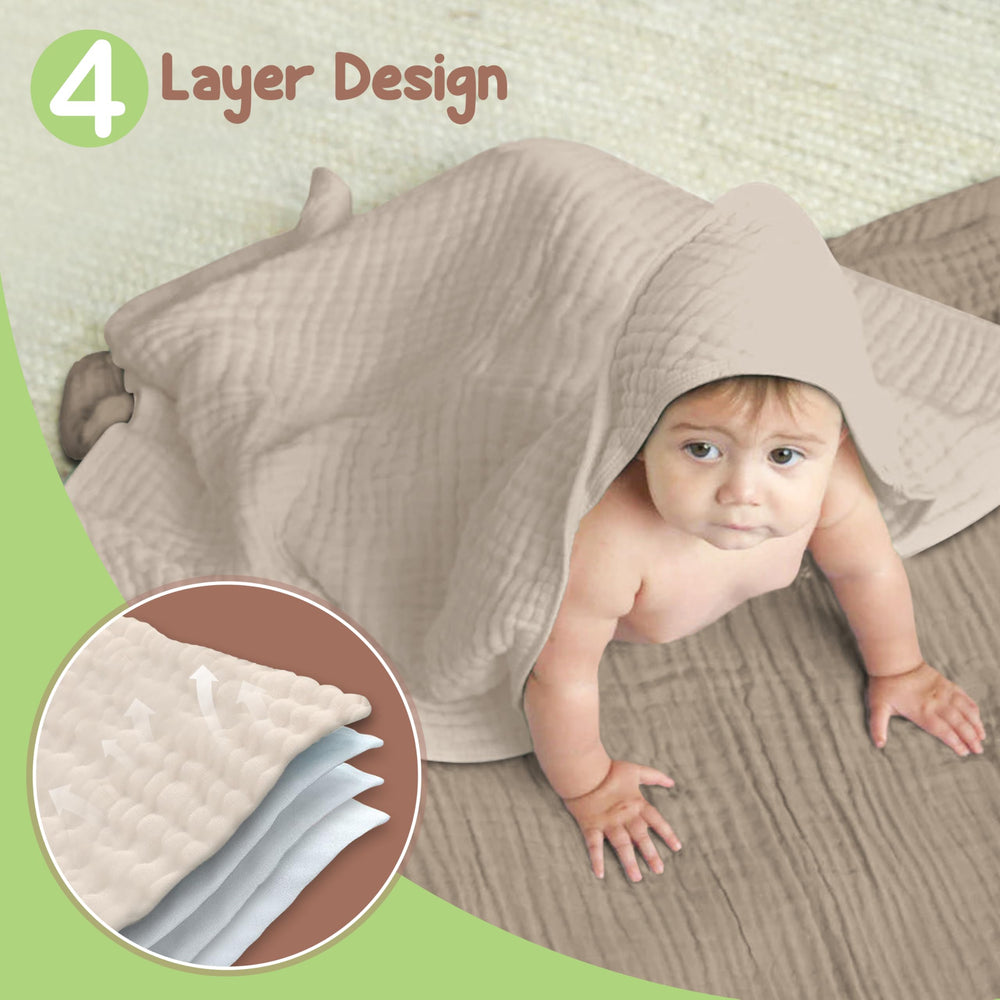 Infancie hooded towel post-bath wrap keeps baby warm and secure