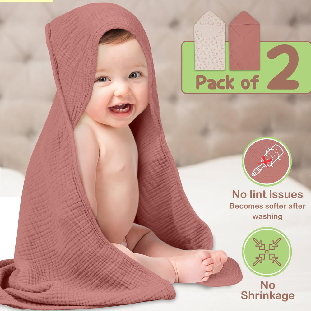 Infancie quick-drying absorbent muslin towel after every bath.