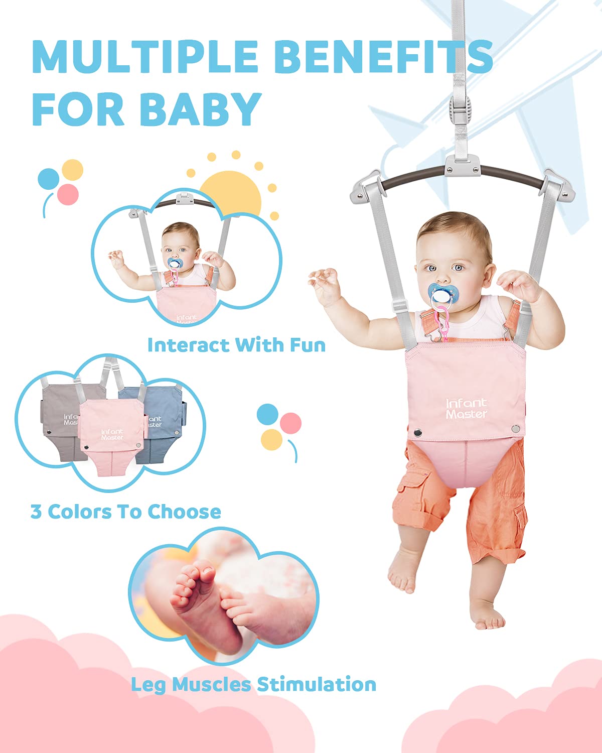 Infant Master jumper in use provides energy burn and joyful bouncing.