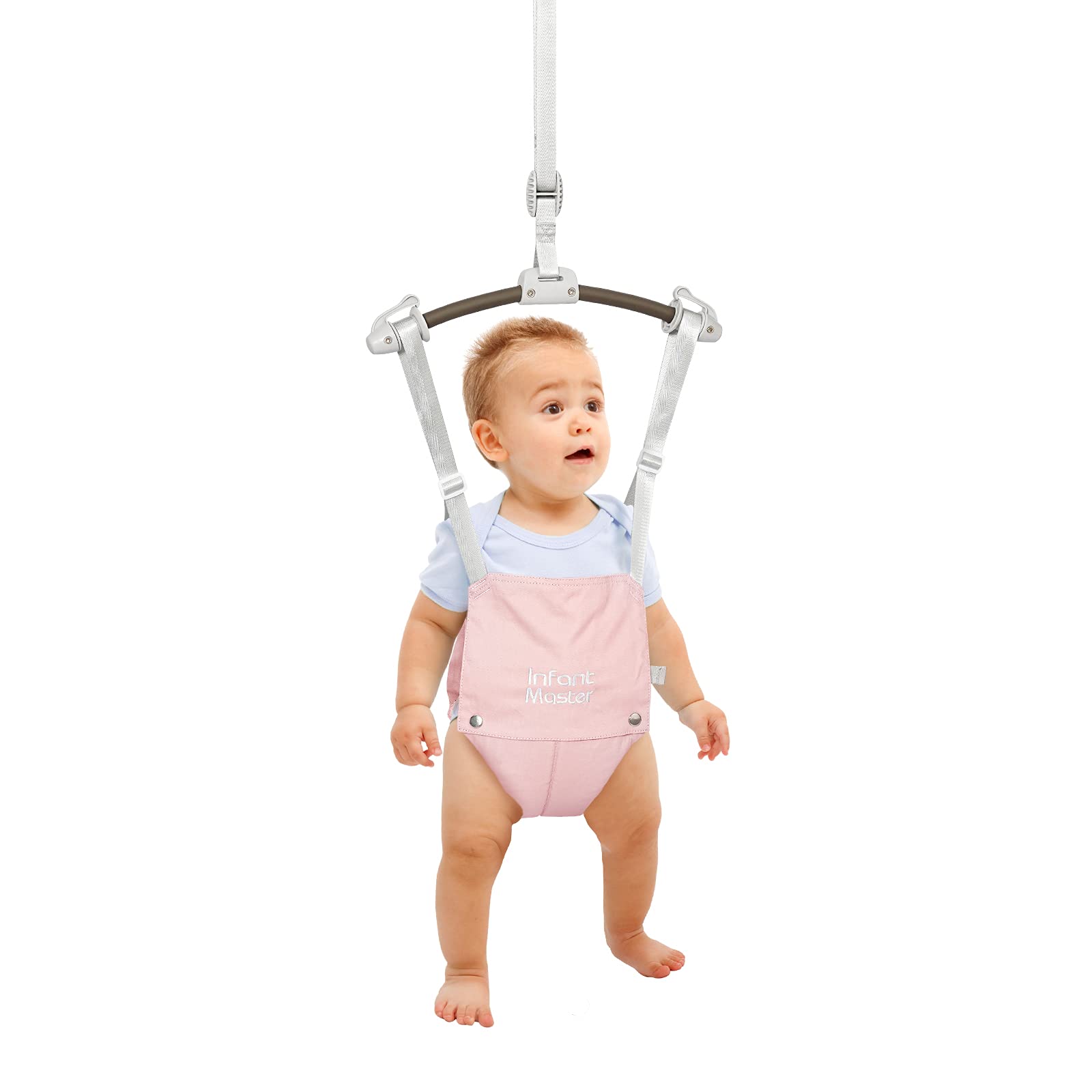 Infant Master doorway jumper seat bag enhances secure play and upright support.