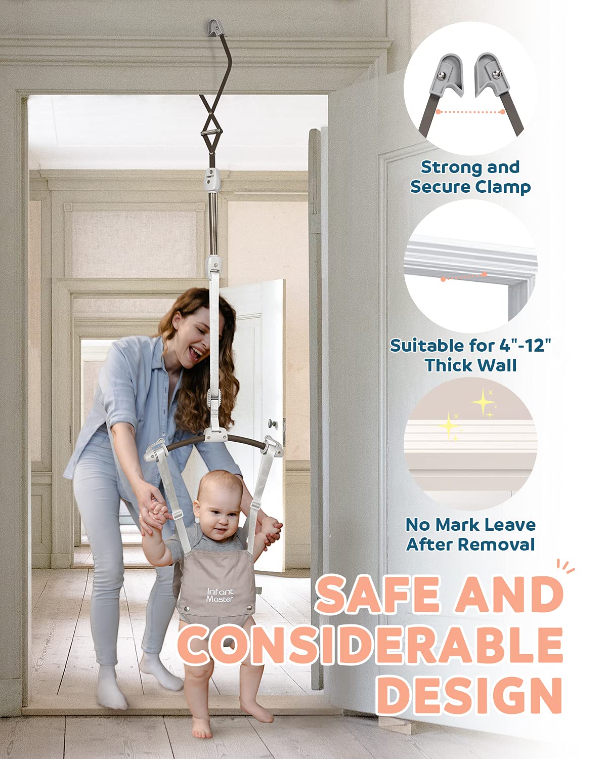 Infant Master jumper is portable for travel and everyday use.