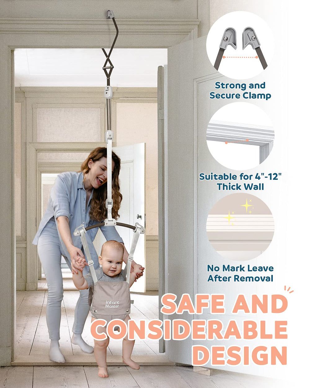 Infant Master jumper is portable for travel and everyday use.