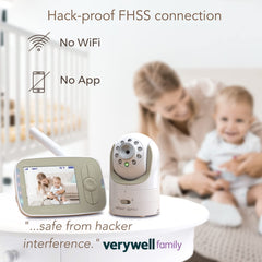 Infant Optics DXR-8 wide-angle lens for broader room coverage.