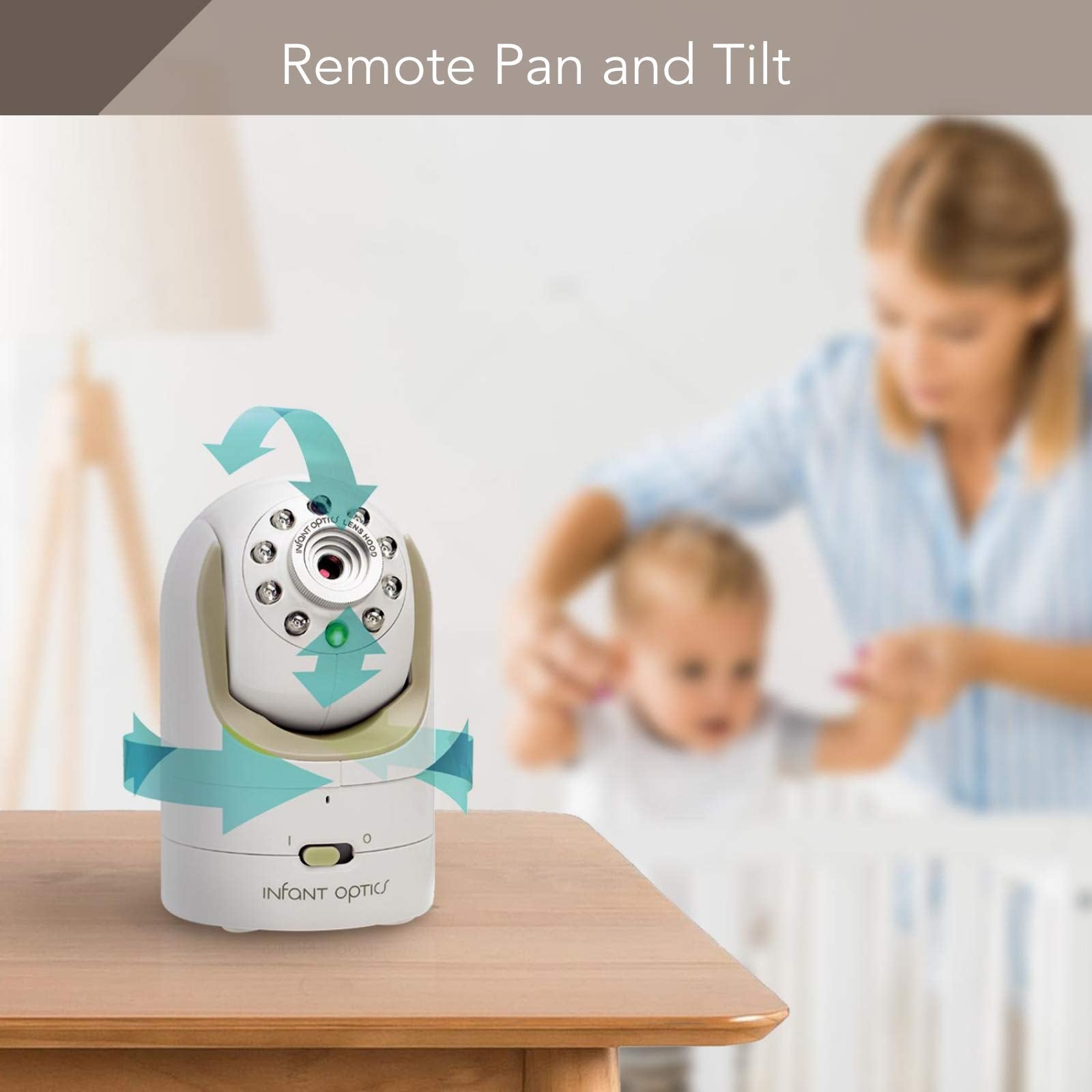 Infant Optics DXR-8 night vision for clear dark-room monitoring.