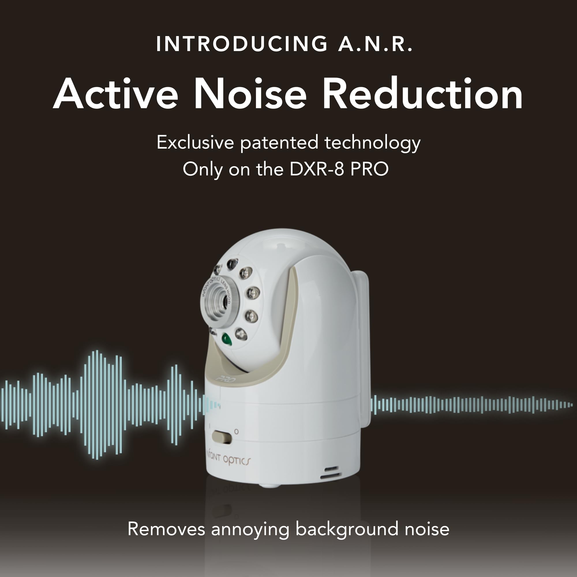 Infant Optics DXR-8 PRO add-on camera on monitor for quick pairing.