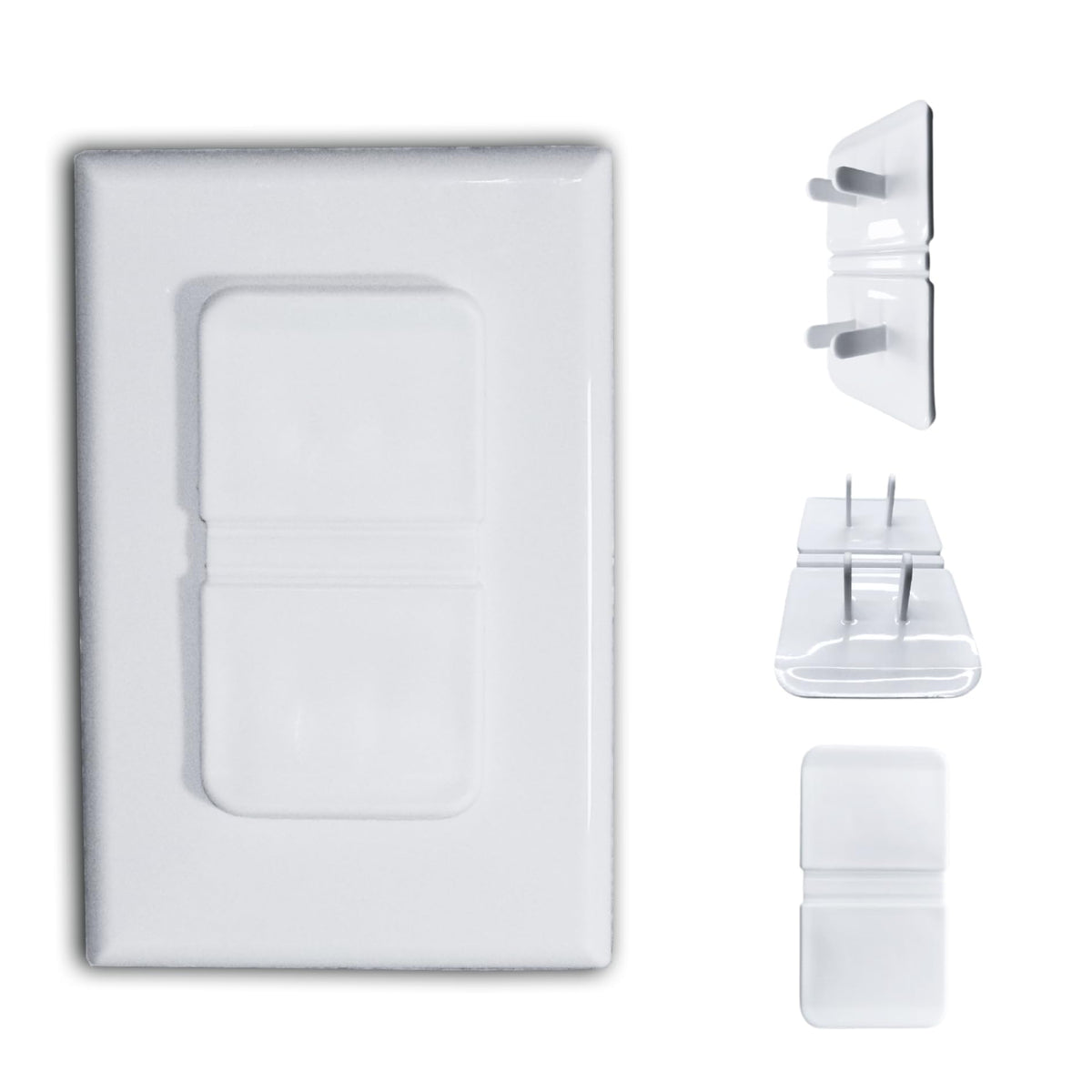 Infant Tree white double outlet covers protect outlets from curious toddlers while staying unobtrusive.