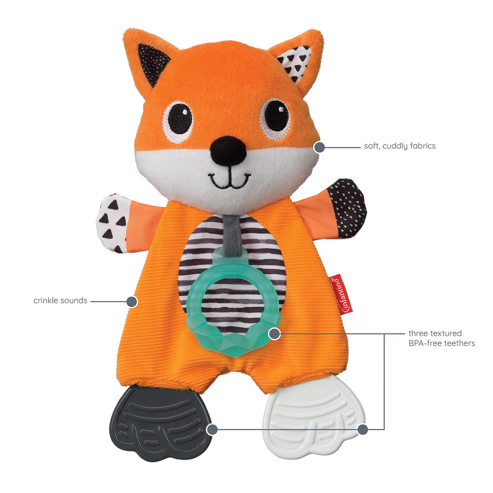 Infantino Cuddly Teether Fox suitable from 0 months for gentle teething.