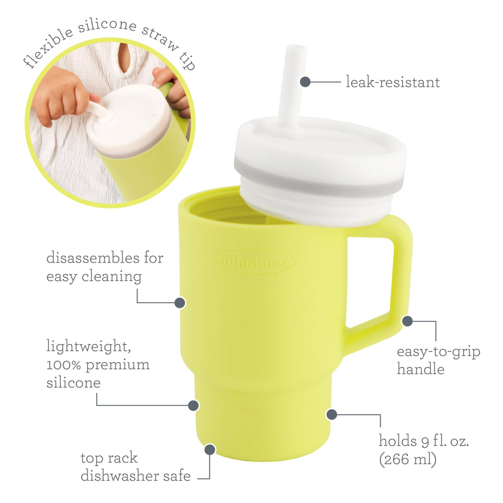 Infantino My 1st Tumbler dishwasher-safe parts simplify cleaning.