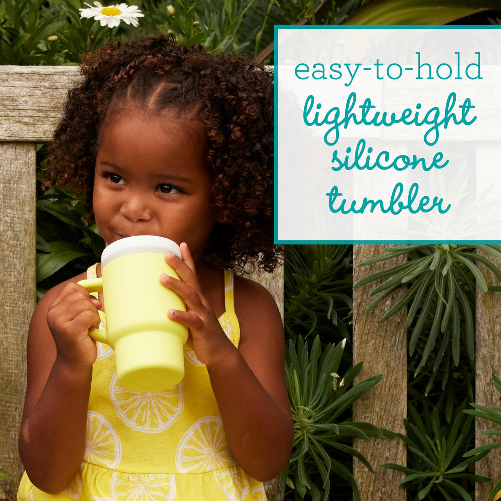 Infantino My 1st Tumbler easy-grip handle helps little hands carry drinks.