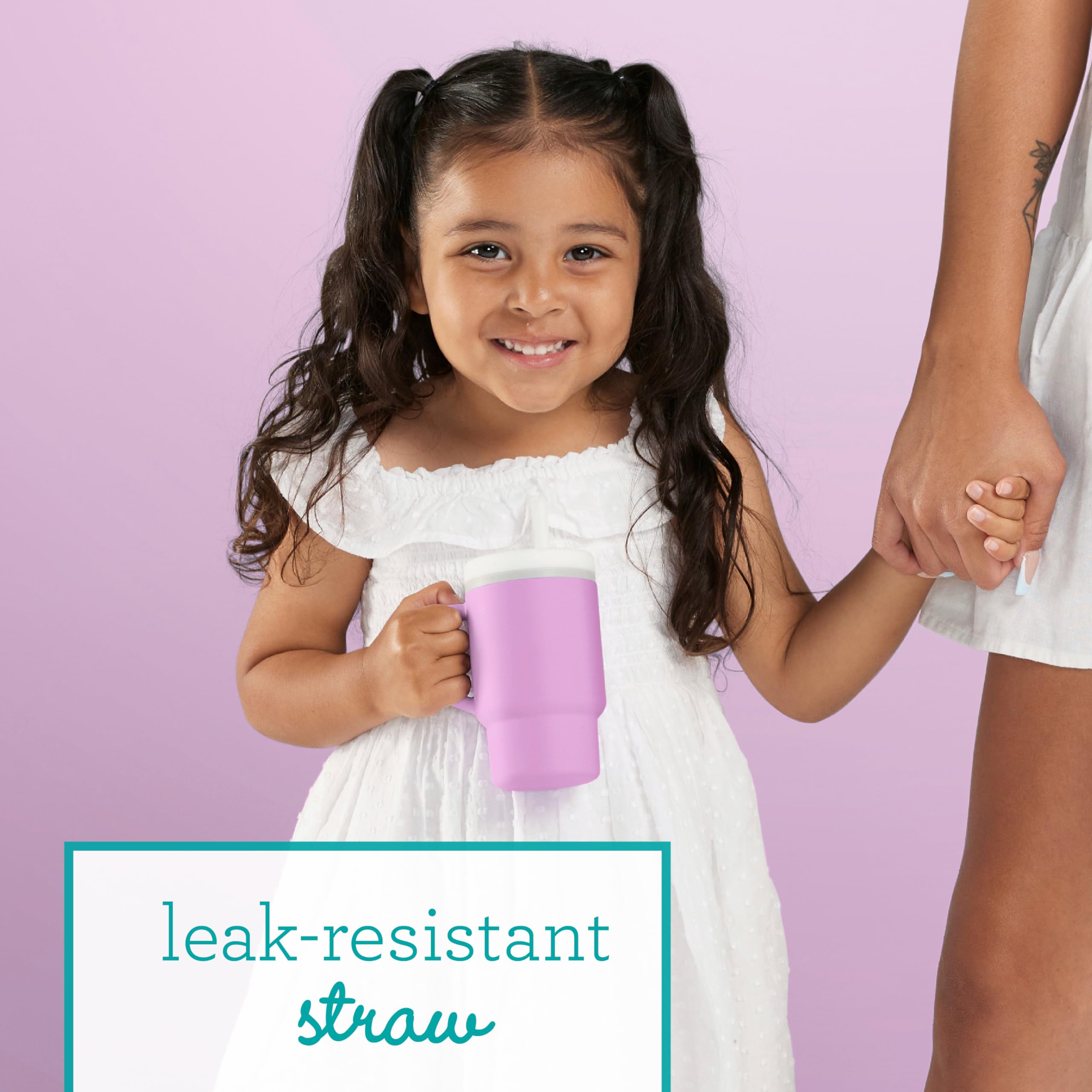 Infantino My 1st Tumbler spill-resistant straw helps minimize messes while learning to sip