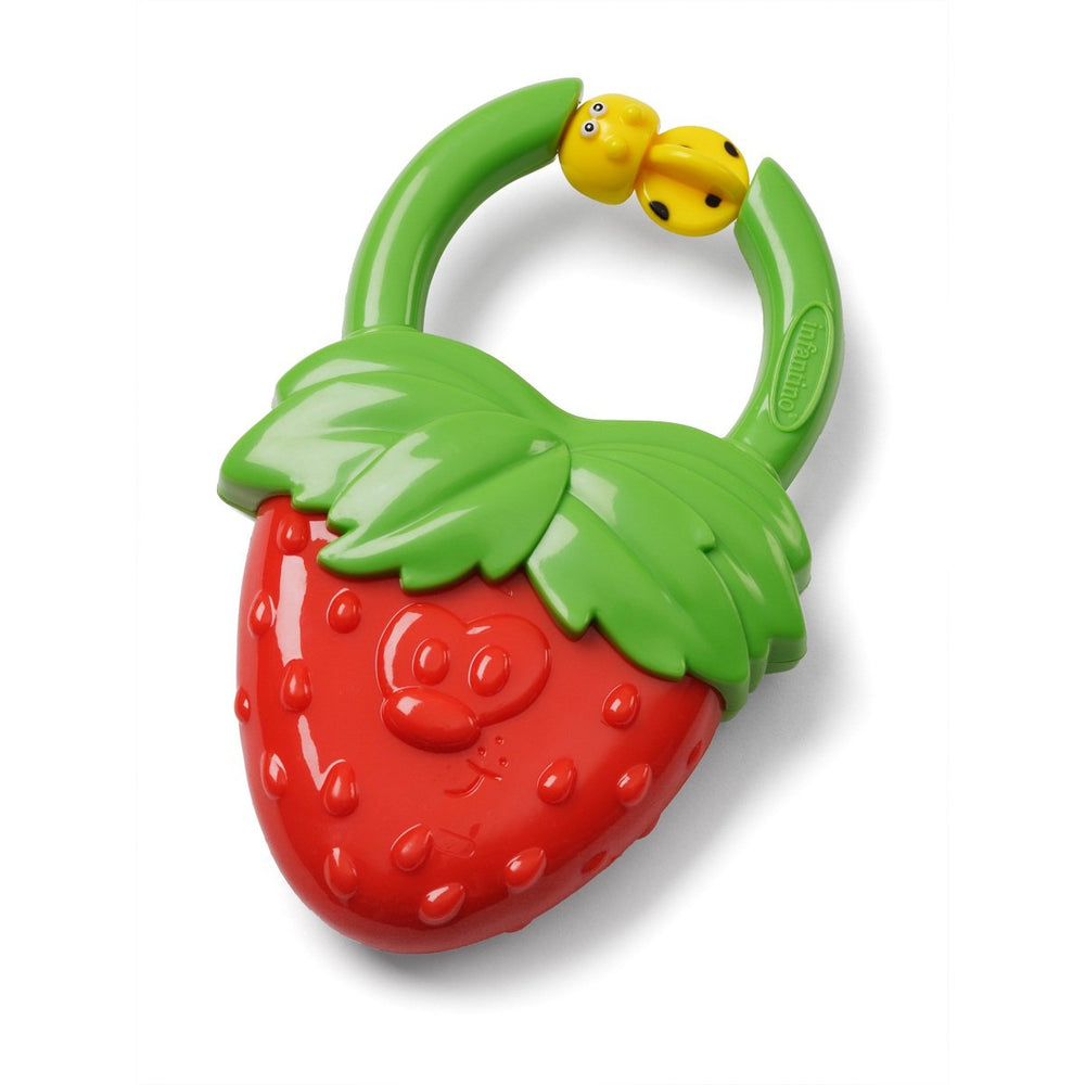 Infantino Vibrating Teethers Strawberry design soothes gums and engages baby's senses