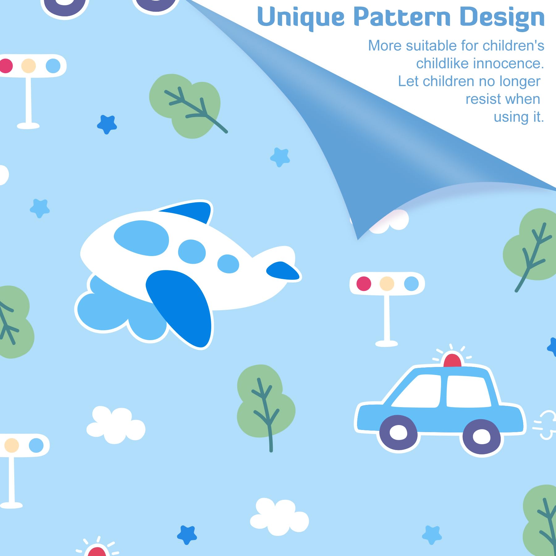 INFANZIA machine-washable blue strap covers for easy care