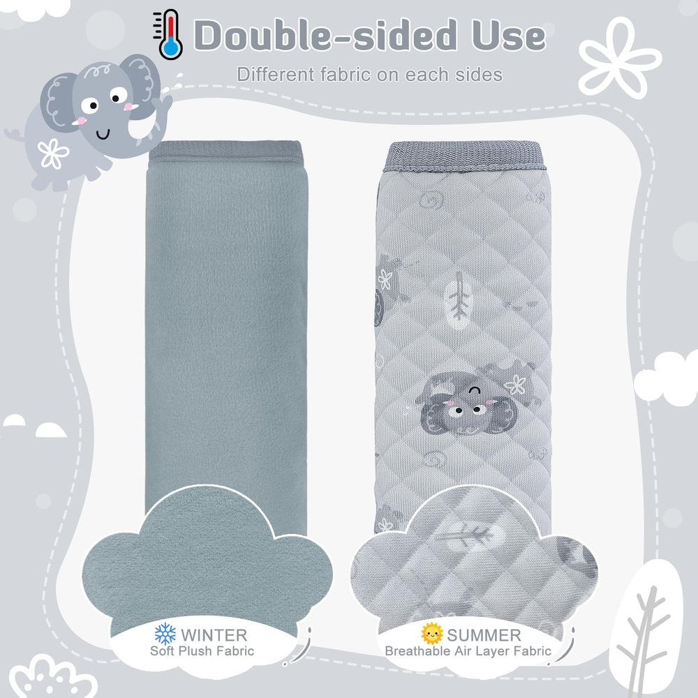 INFANZIA cartoon-design strap covers add playful charm to outings.