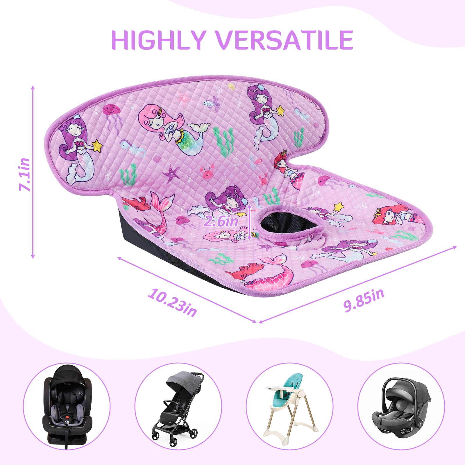 INFANZIA Dry Seat purple protector, buckle protection, guards harness area from moisture.