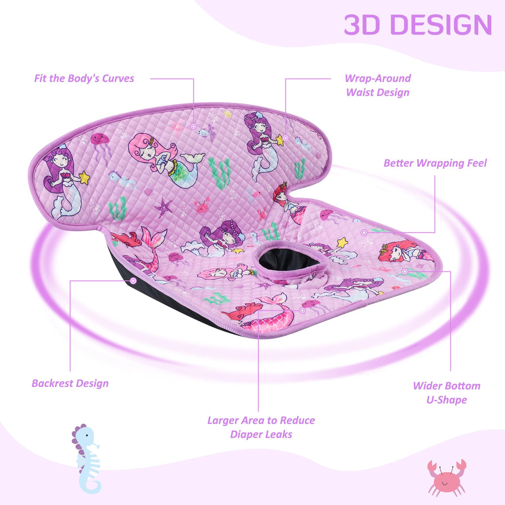 INFANZIA Dry Seat purple protector, stroller compatibility, suitable for on-the-go use.