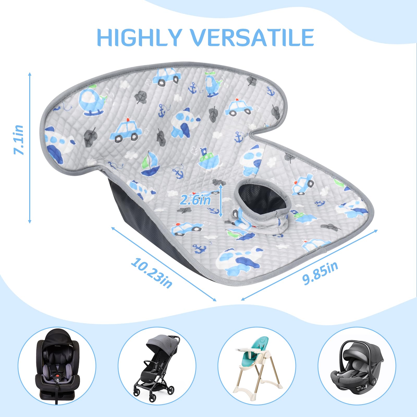 INFANZIA Dry Seat stroller-compat ensures safe use on walks.