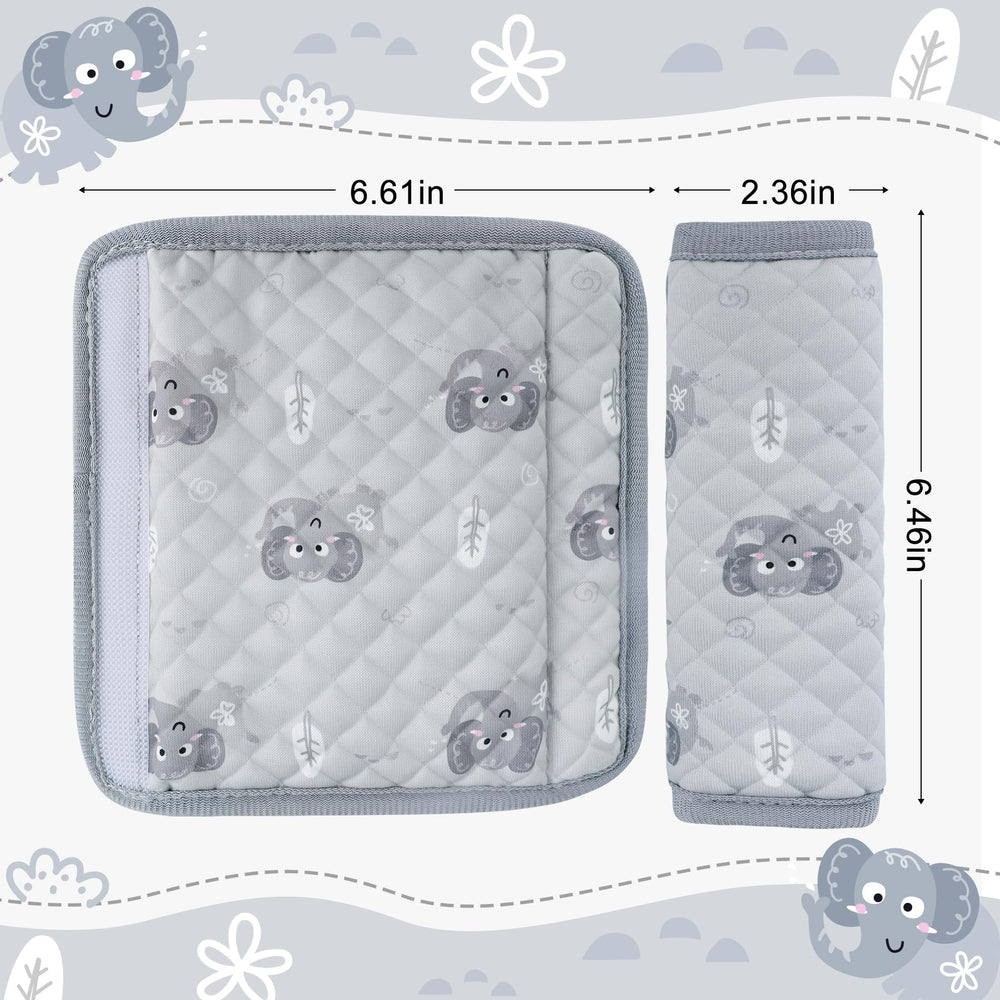 INFANZIA stroller belt pad in gray enhances comfort during rides.