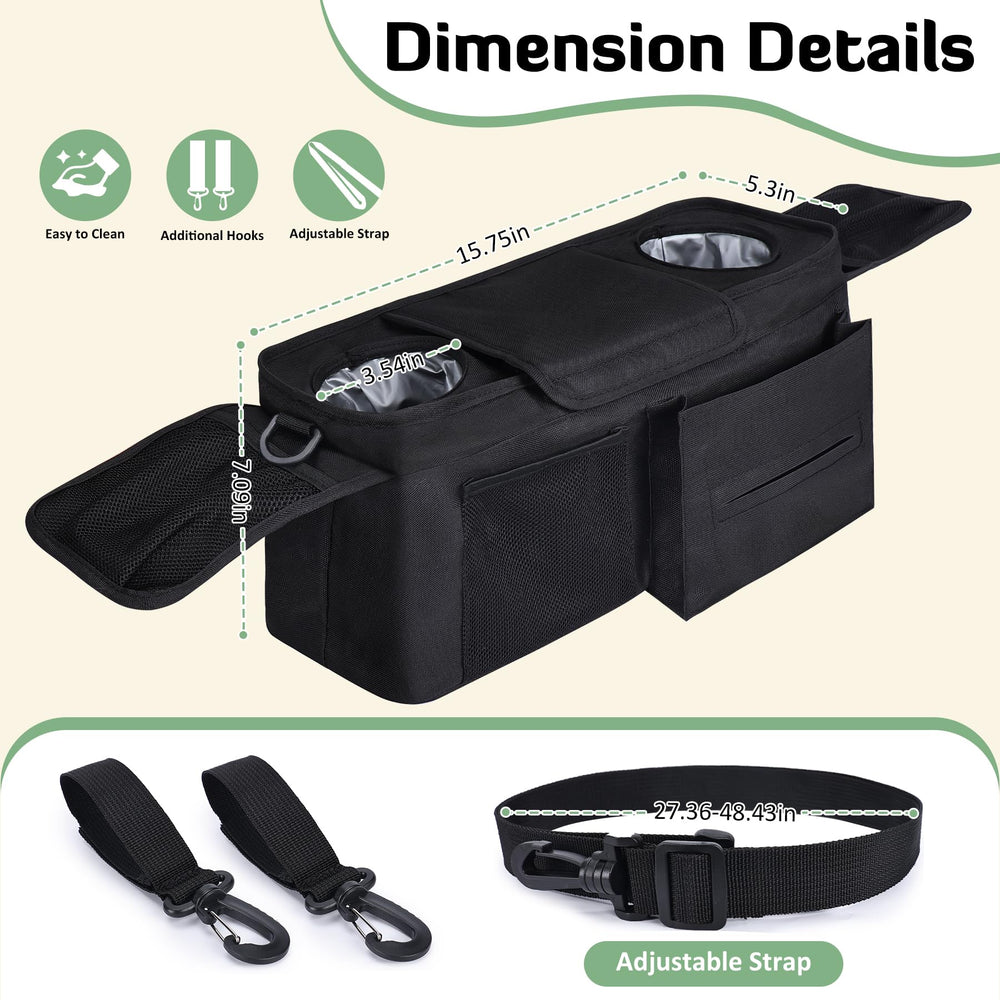 INFANZIA adjustable strap converts to a hands-free shoulder bag