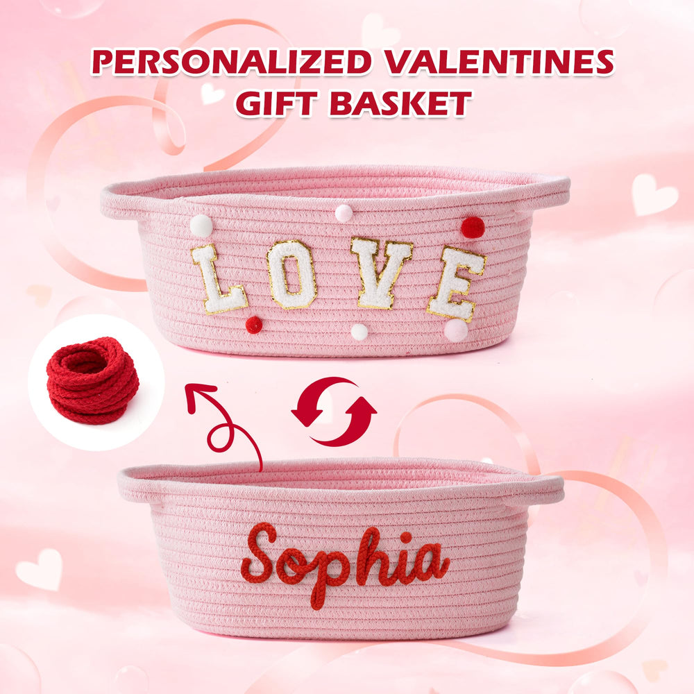 InfiBay Valentines Day Basket clear gift bag ready for gifting.