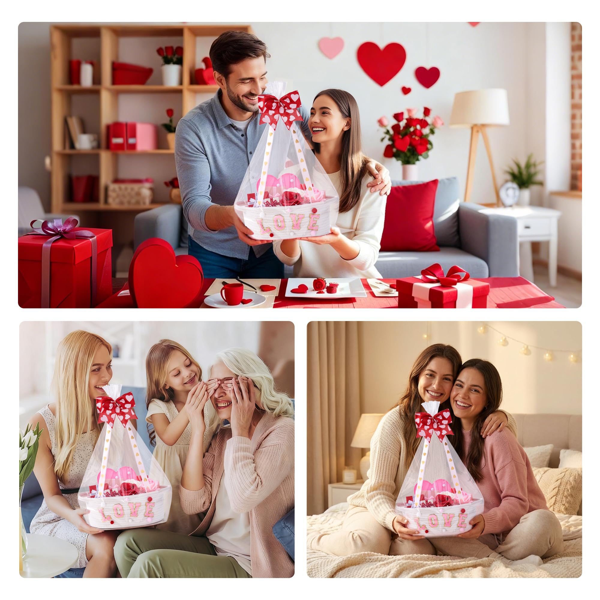 InfiBay Valentines basket DIY rope lets you craft a unique name detail.