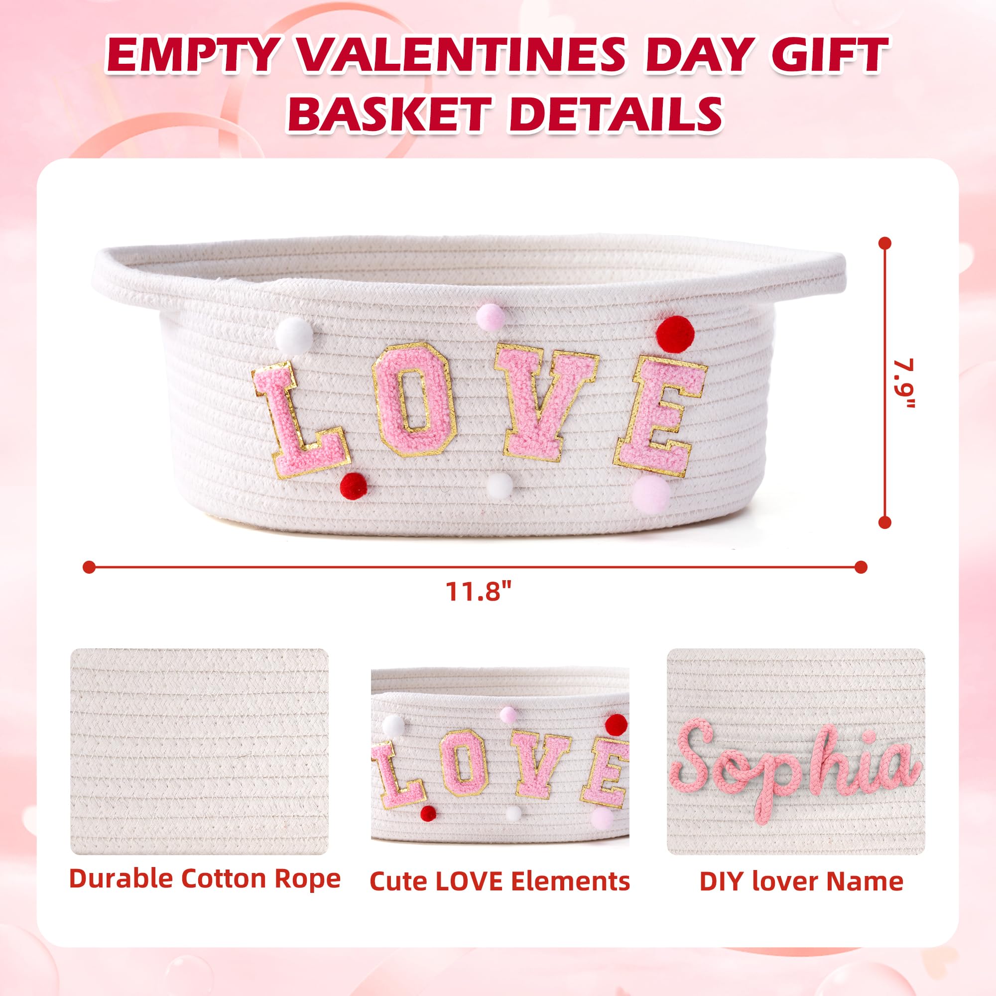 InfiBay Valentines basket love ribbon adds charming detail to your present.