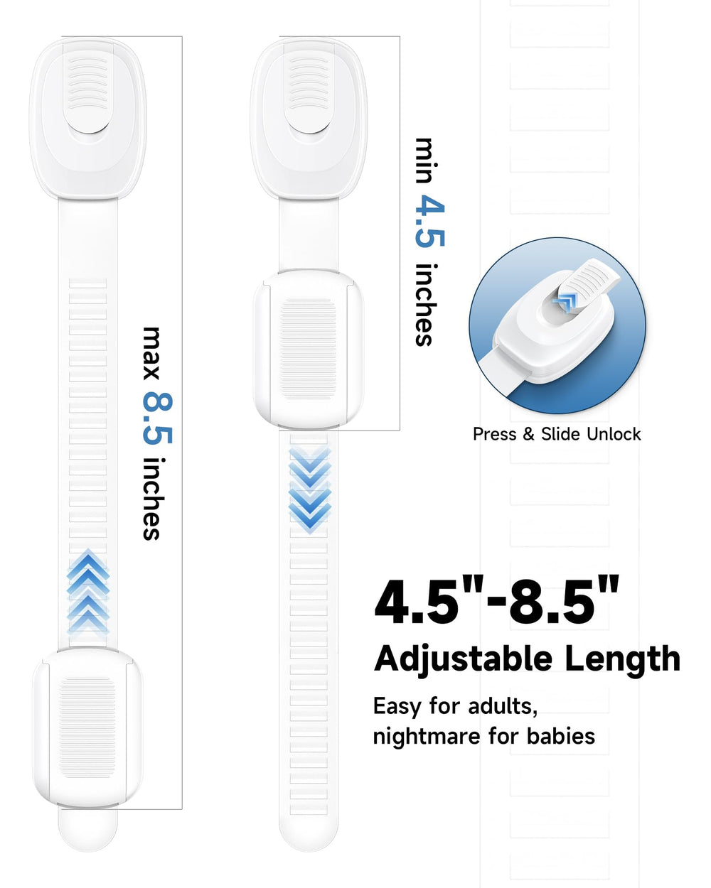 Infinno kitchen cabinet lock closeup emphasizes durable non-toxic materials