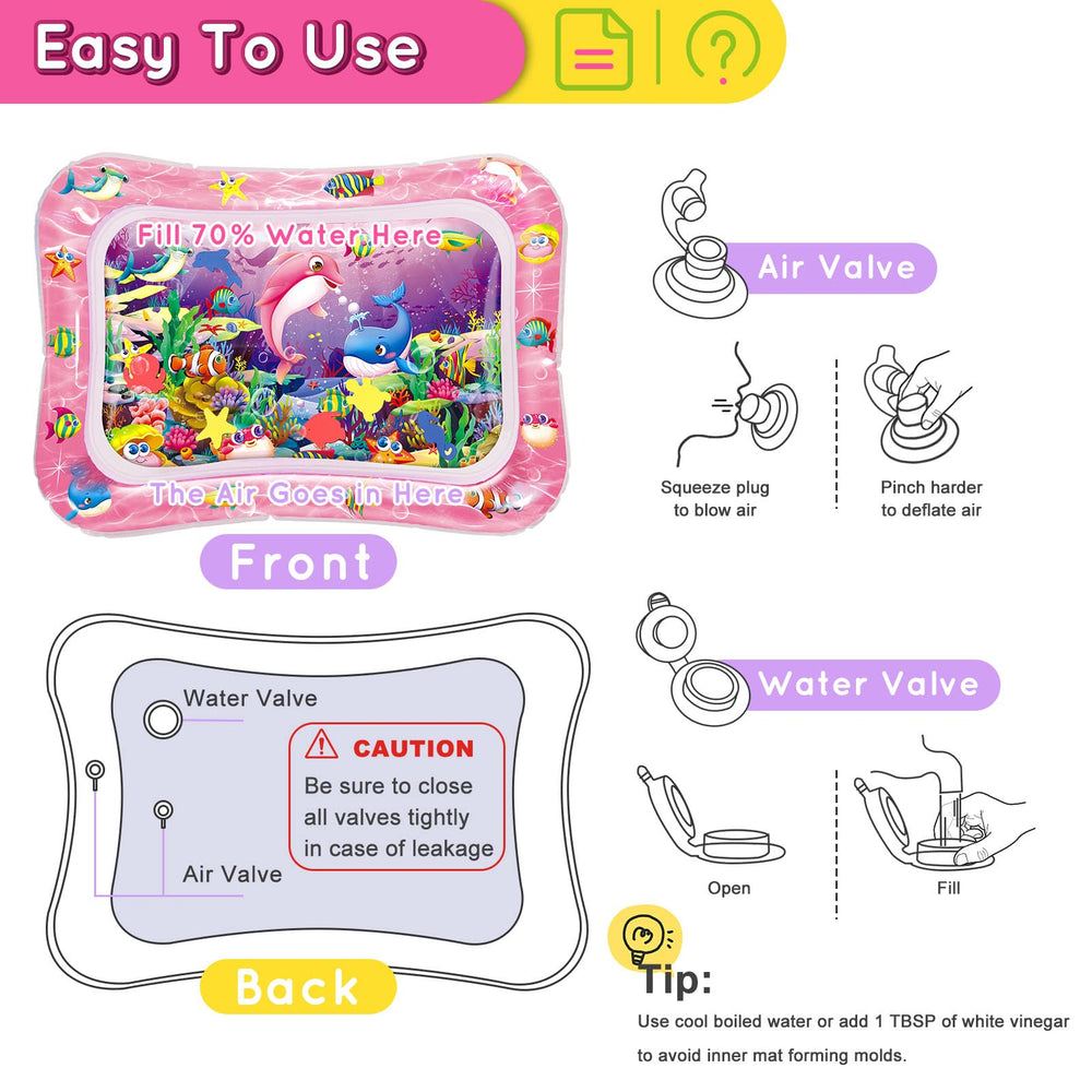 Infinno Tummy Time Water Mat baby playtime encourages motor curiosity
