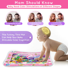 Infinno Tummy Time Water Mat bright graphics invite exploration and tactile play