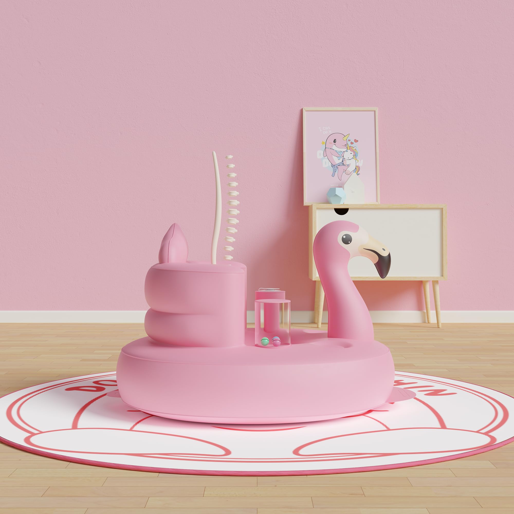 InflateFly baby seat travel and home use in pink for versatile seating.