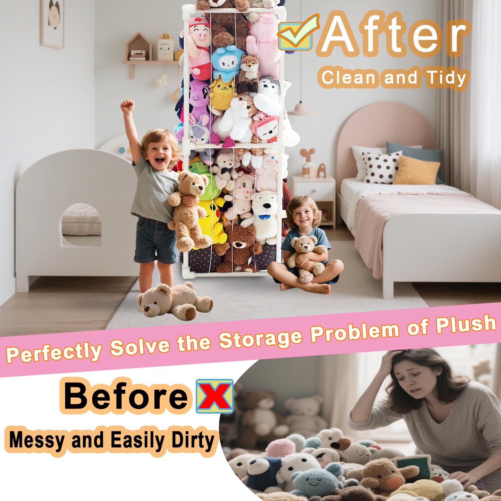 INFTOYCO white storage keeps bedrooms bright and organized.