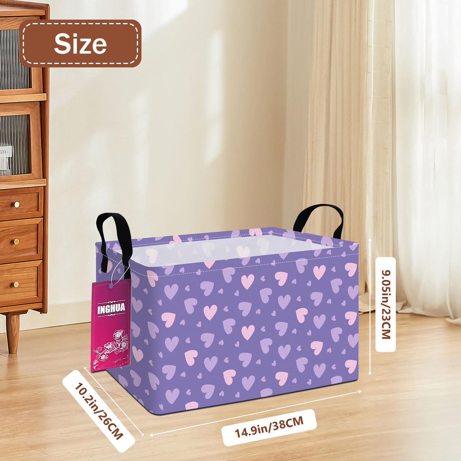 INGHUA rectangular storage basket stores books neatly on shelves for easy access