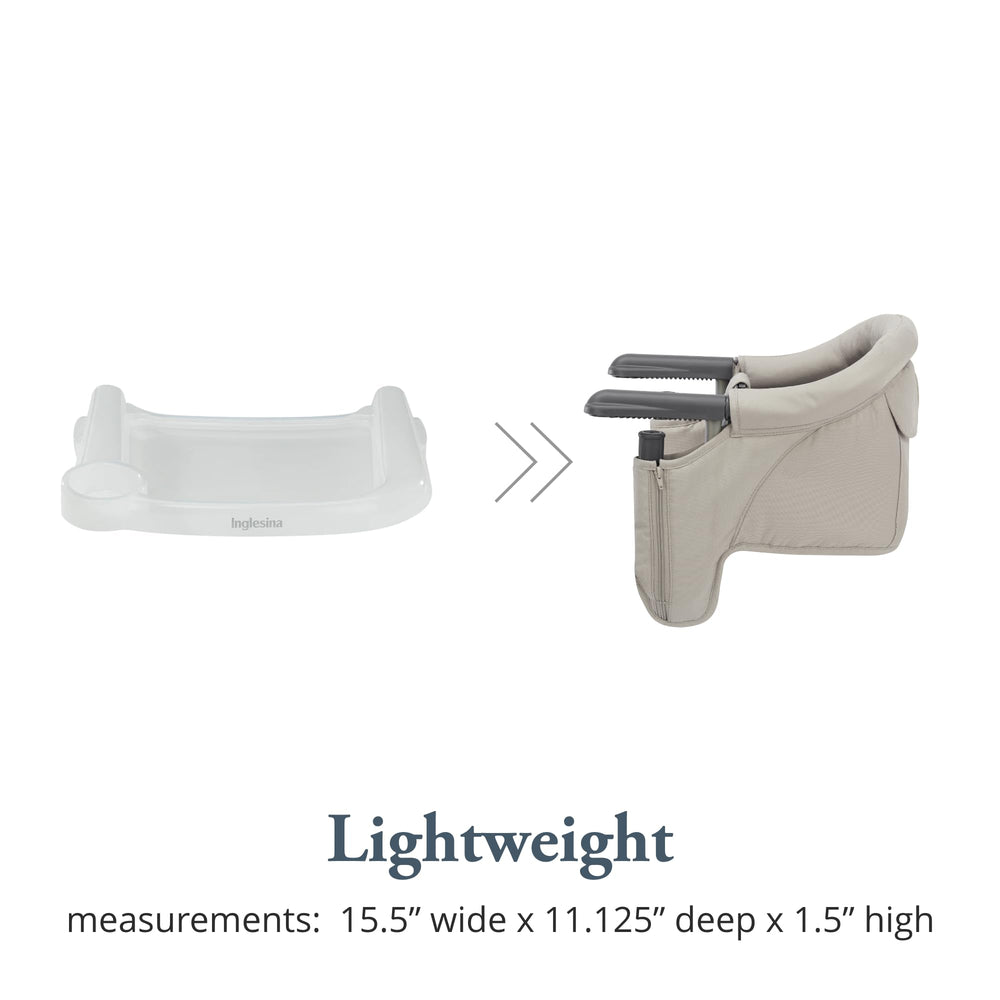 Inglesina Fast Dining Tray Plus deep border keeps messes contained during meals