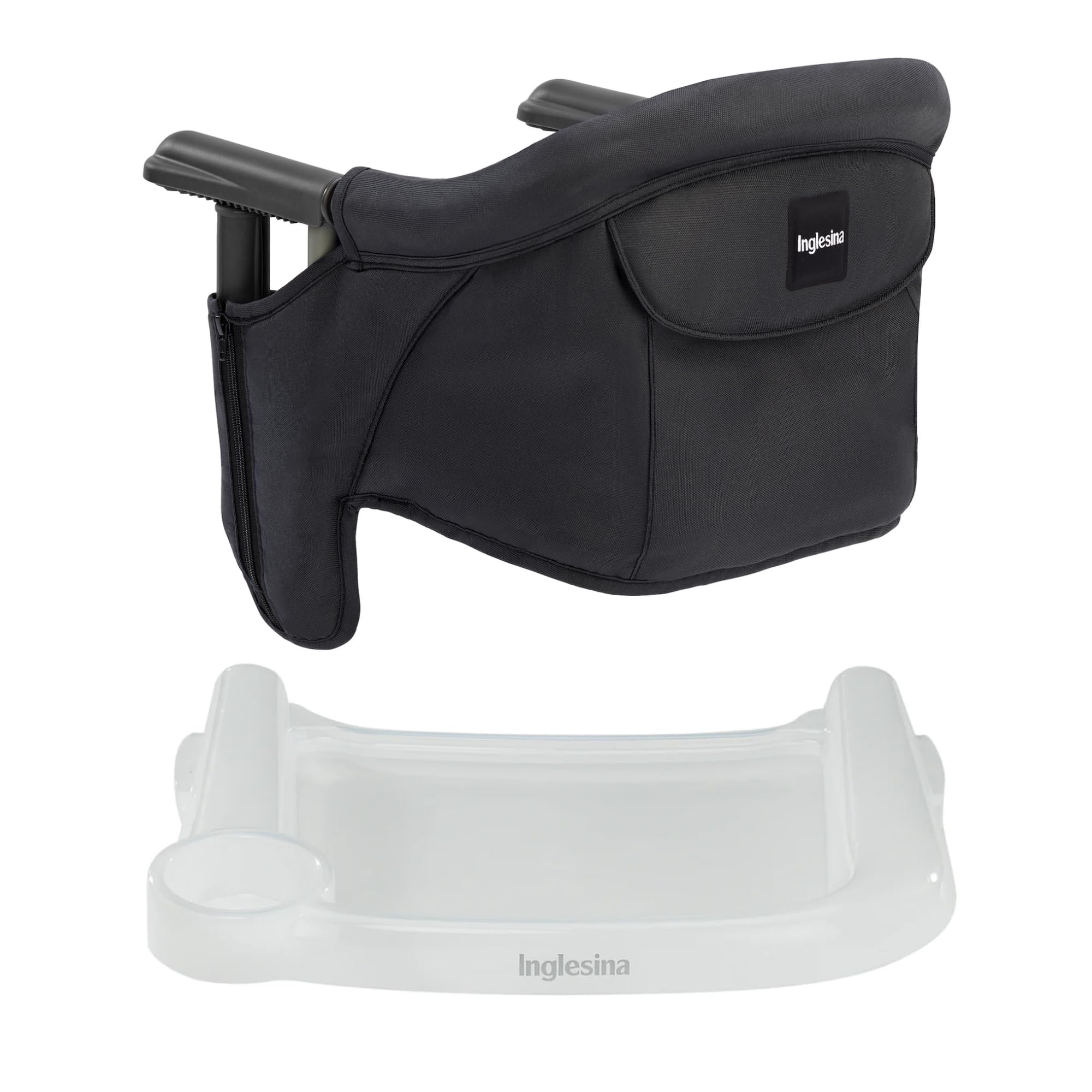 Inglesina Fast Table Chair with dining tray ready for at-table feeding.