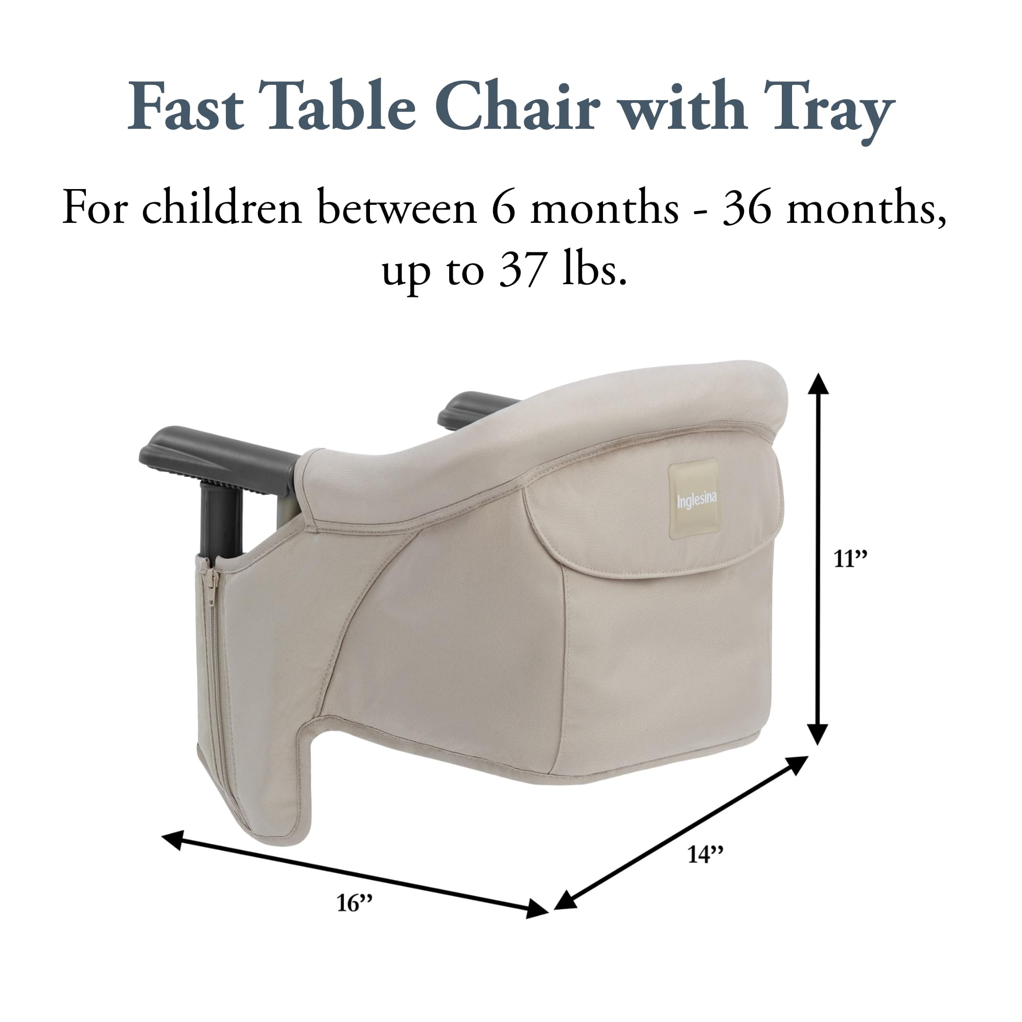Inglesina Fast Table Chair cream backrest supports comfy toddler seating