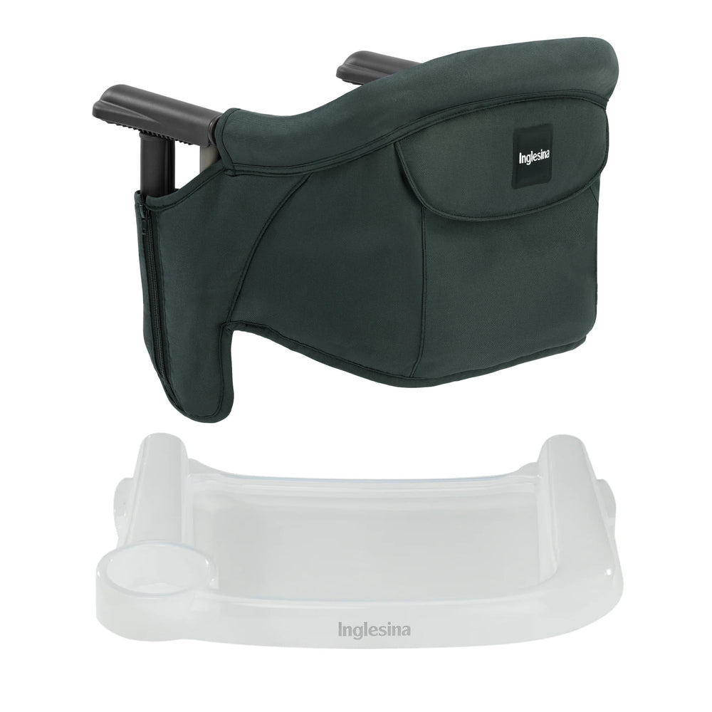 Inglesina Fast Table Chair dark green for compact family dining.