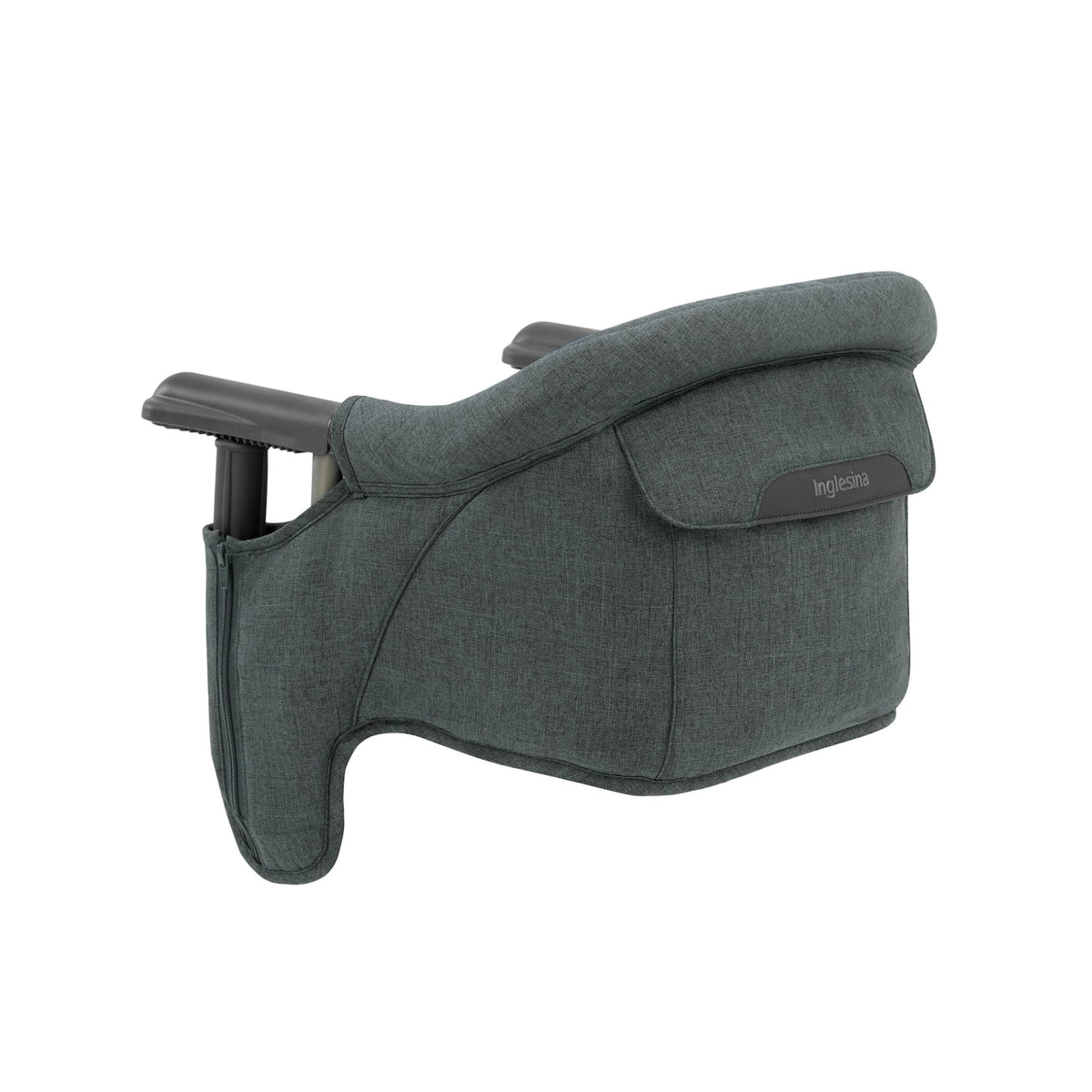 Inglesina Fast Table Chair folded compact for easy storage and travel.
