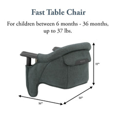 Inglesina Fast Table Chair high backrest supports comfortable table seating.