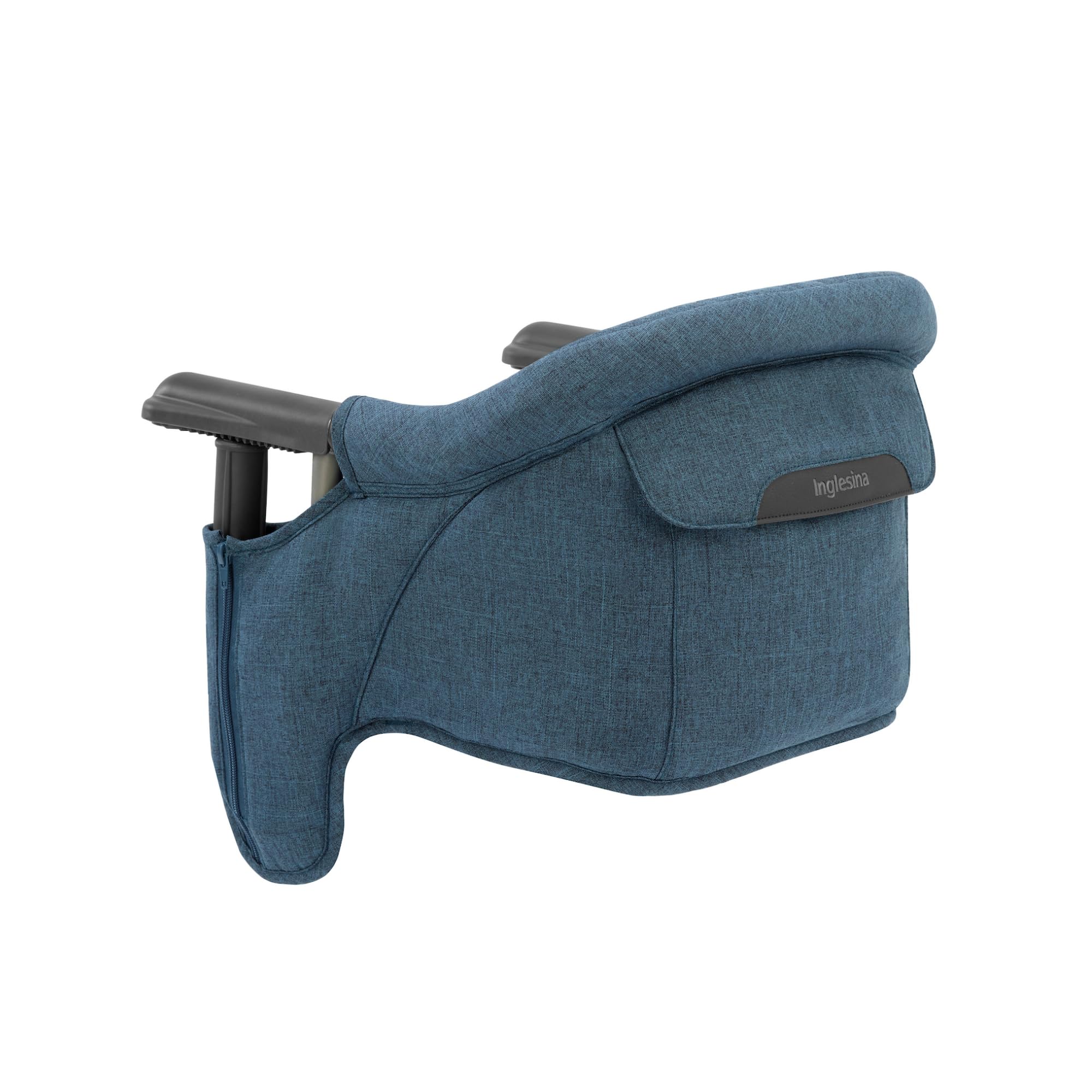 Inglesina Fast Table Chair folded for compact storage and travel.