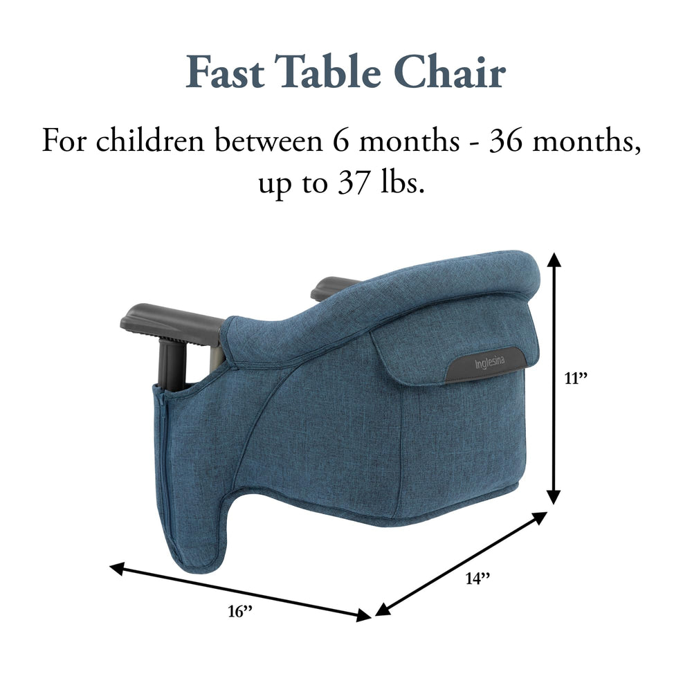 Inglesina Fast Table Chair with padded seat and high backrest for comfy dining.