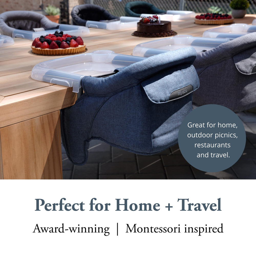 Inglesina Fast Table Chair includes a travel bag for easy transport.