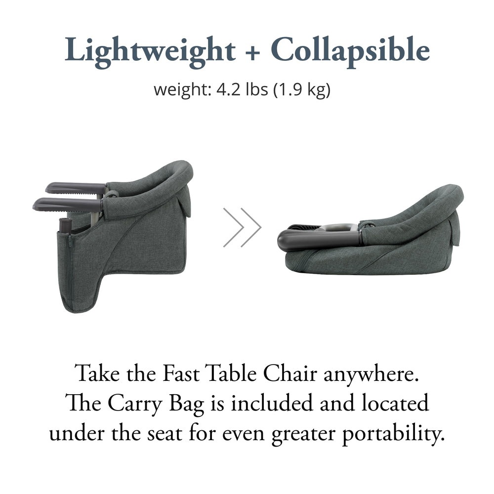 Inglesina Fast Table Chair three-point harness ensures secure seating.