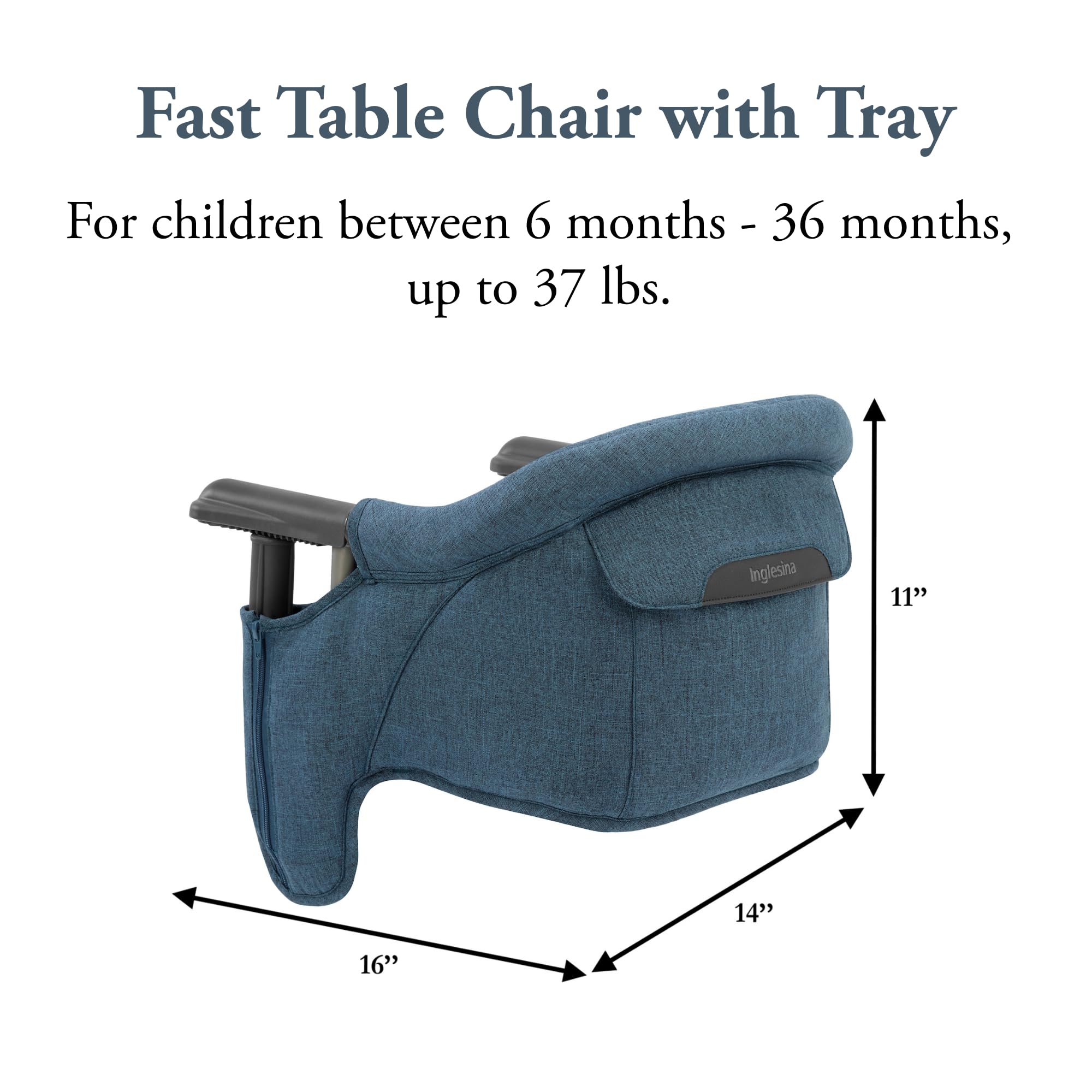 Foldable Inglesina high chair designed for travel and dining out with ease.