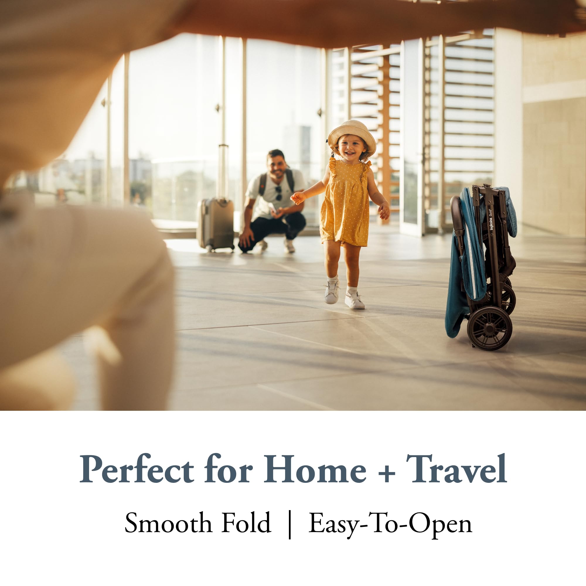 Inglesina Quid 2 stroller fits airplane overhead bins for travel.